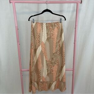 Vintage Rikki J Pink Paisley Print Maxi Skirt size Medium